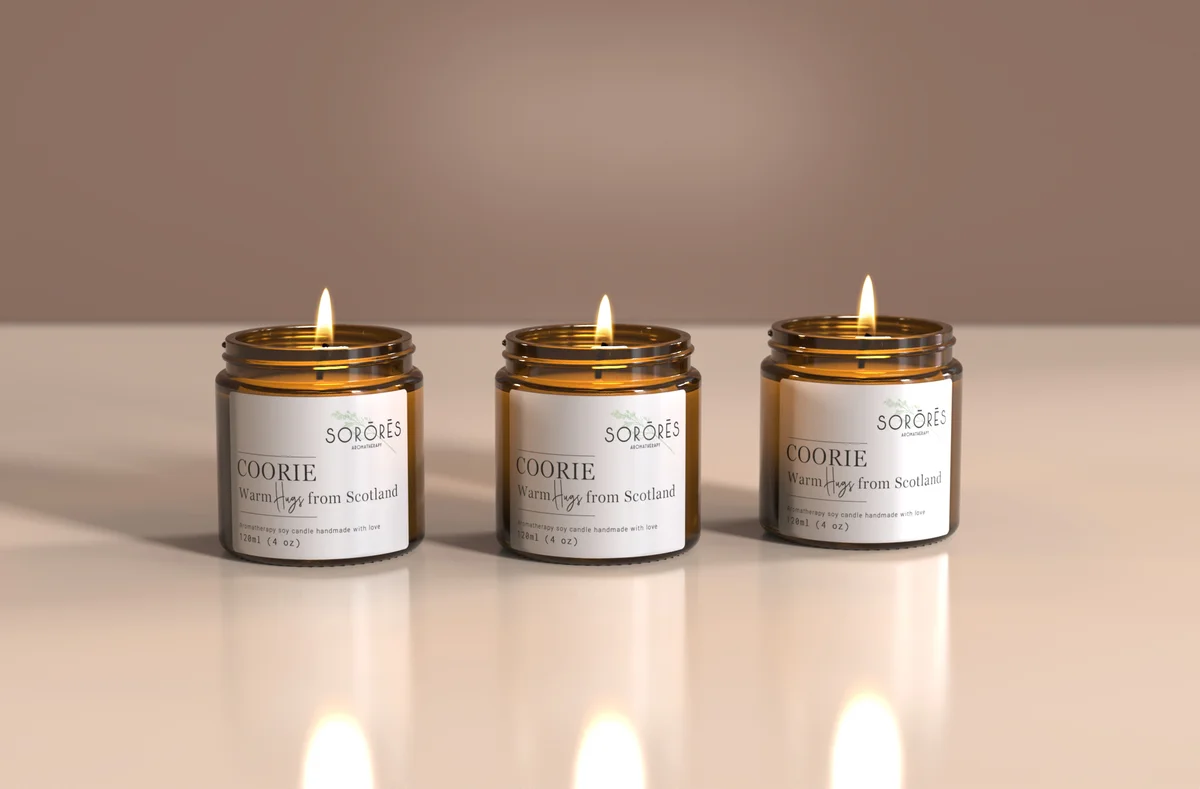 Sorores candle product visualization